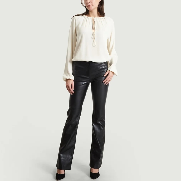 Apostrophe Pants - Apostrophe Black Leather Pants